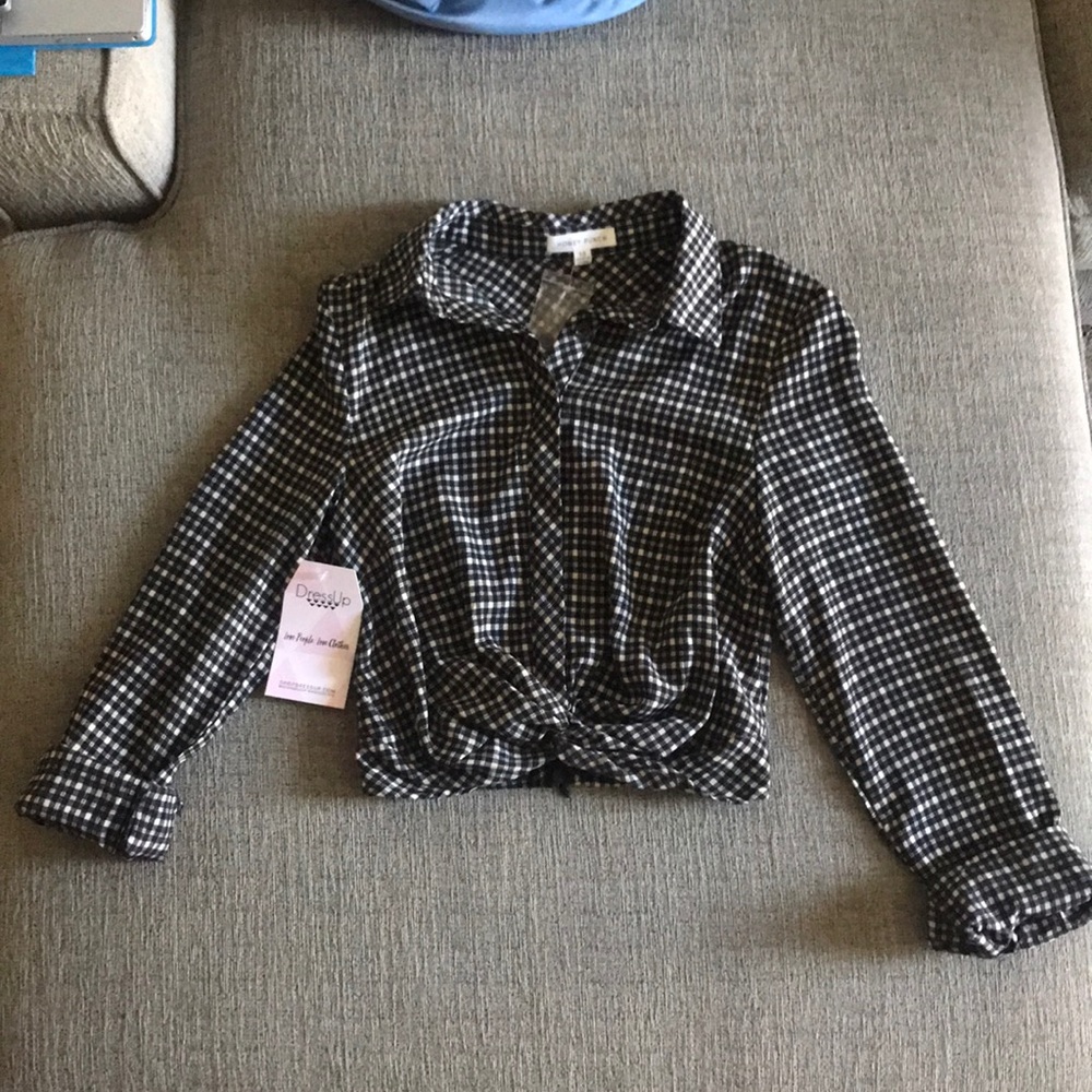 DressUp Button Down Crop Top